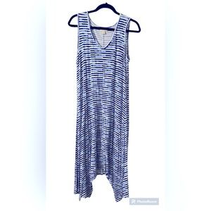 Blue striped shark hemmed sundress!